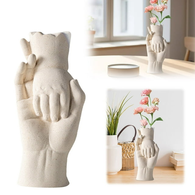 asddcavvf Big Hand Pulling Small Hand Vase Home Interior Decoration Light Texture Resin Ornament Ornament Bulk Ornament for Christmas Trees Elegant Neutral Ornament Set
