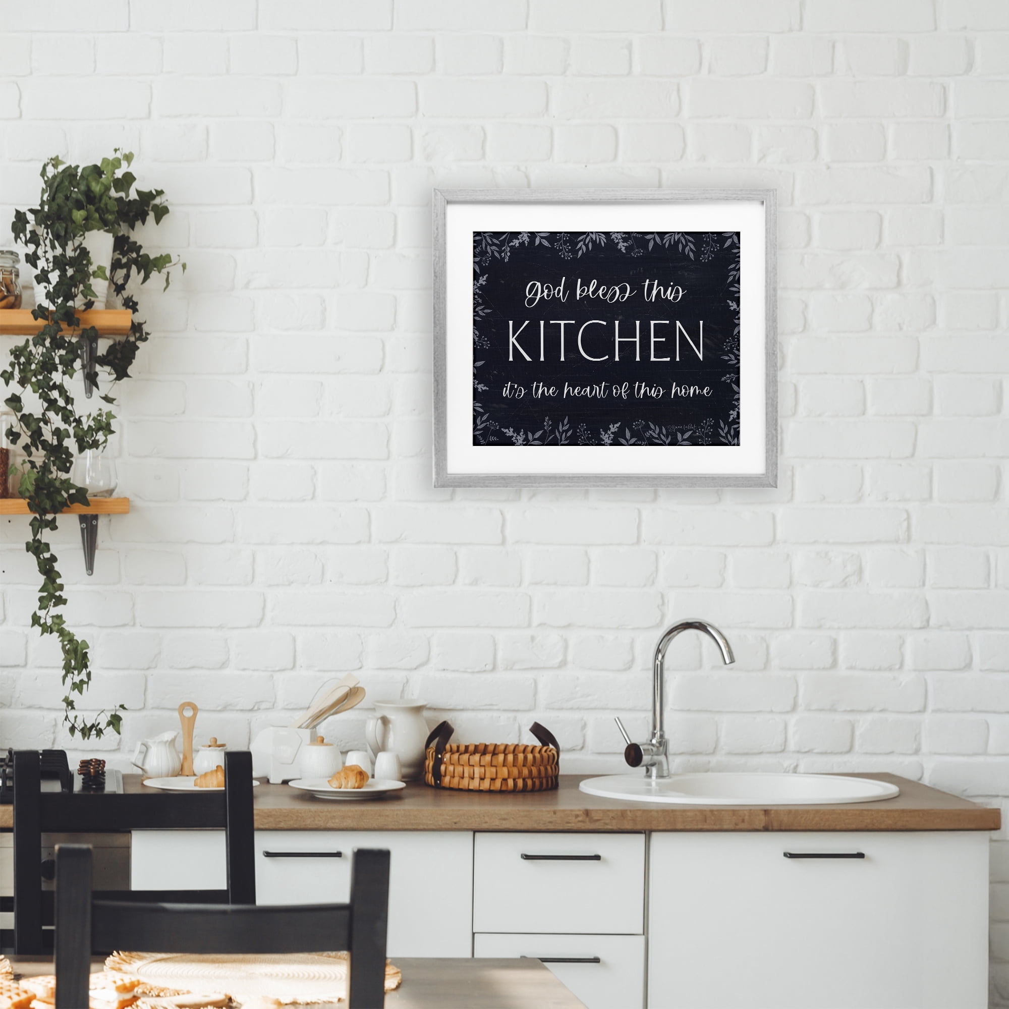 Stupell Industries Kitchen Heart Of This Home Gray Framed Print Under Glass, design by Annie LaPoint