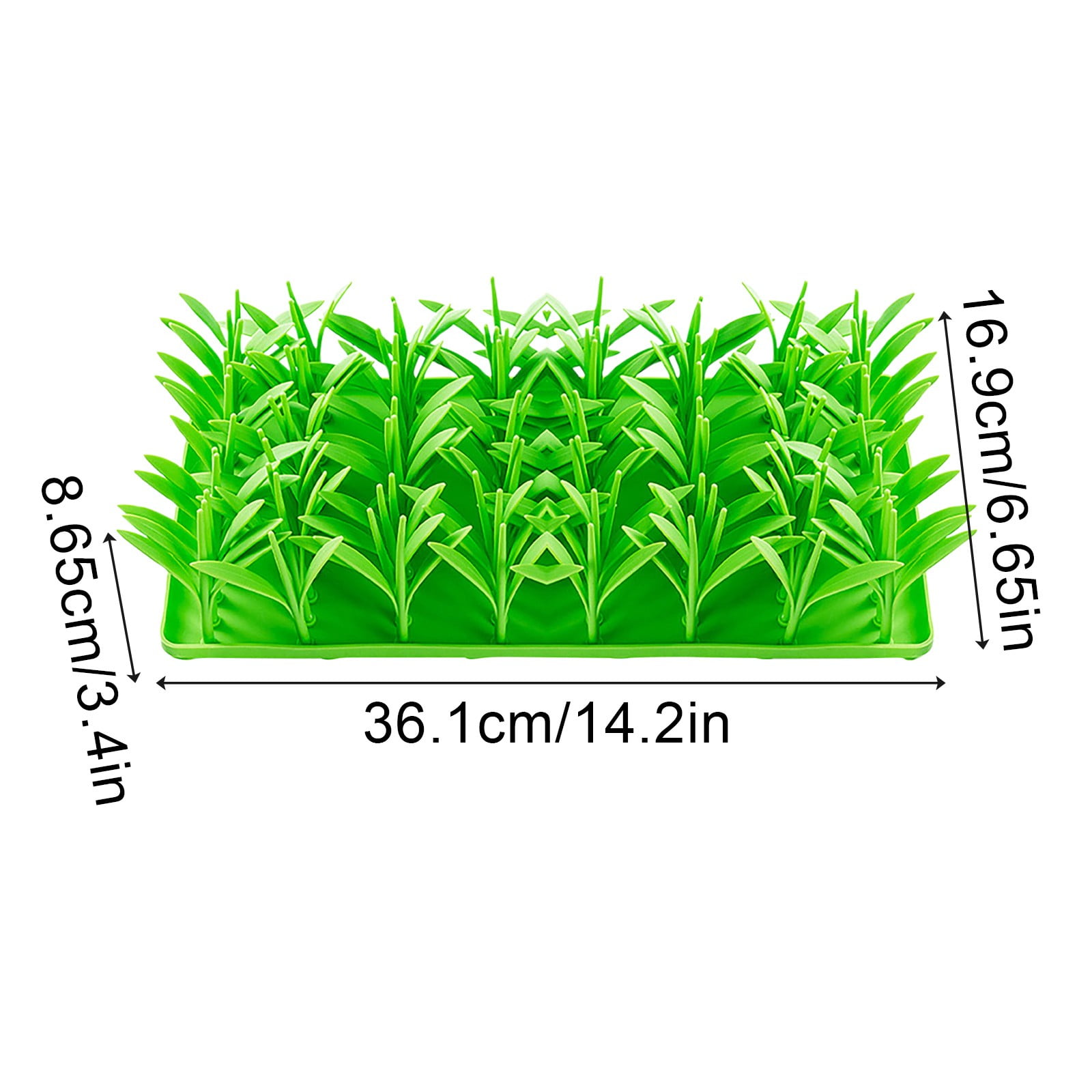 Silicone Grass Mat for Cats,Slow Food Cat Grass Mat for Indoor Cats,Foraging Snuffle Mat for Dog/Cat,Interactive Enrichment Cat Mat(6.6"×14.2",Green)
