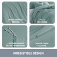 thumbnail image 5 of Swift Home Soft Crinkle Prewashed Microfiber Duvet Cover Set, Dusty Mint, King/Cal King, 5 of 5