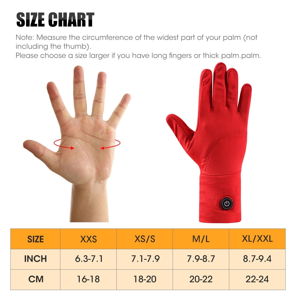 Snow deer Unisex Heated Glove Liners Rechargeable Battery Electric Heated Gloves Winter Warm Glove Liners for Arthritis Raynaud Thin Gloves Riding Ski Snowboarding Hiking Cycling Hand Warmers