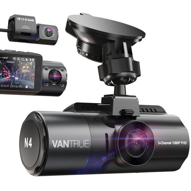 Backup Camera Kit Auto-Vox X2 Mirror Dash Cam Dual Lens Car DVR Video Recorder 