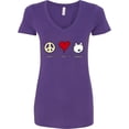 thumbnail image 3 of Inktastic Peace Love Westies Women's V-Neck T-Shirt, 3 of 5