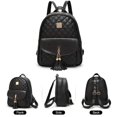 thumbnail image 2 of SNNROO Women‘s Simple Design Quilted Mini Backpack 3Pcs Leather Backpack Purse for Women Small Backpack, 2 of 7