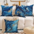 thumbnail image 2 of Dashan Blue and Gold Marble Throw Pillow Covers 20x20 Set of 4,Modern Luxury Decorative Pillow Cases for Bedroom Sofa Couch, 2 of 6