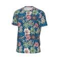 thumbnail image 6 of Wukai Colorful Flowers Print Men's Short-Sleeved Mesh T-Shirt,Quick-Dry Short Sleeve Workout T-Shirt-Small, 6 of 8