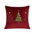 thumbnail image 2 of Soft Velvet Round Tufted Throw Pillow with Star Snowflake Ball Motifs, Christmas Embossed Decorative Cushion for Sofa Couch Bed and Living Room Decor (Multicolor), 2 of 6
