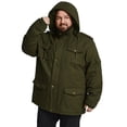 thumbnail image 4 of Soularge Men's Big and Tall Winter Coat Warm Puffer Jacket Hooded Windproof Winter Puffer Coat Army green 5X, 4 of 12