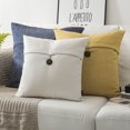 thumbnail image 5 of Phantoscope Farmhouse Series Cotton Blend Decorative Throw Pillow with Single Button, 12" x 20",Offwhite, 1 Pack, 5 of 7