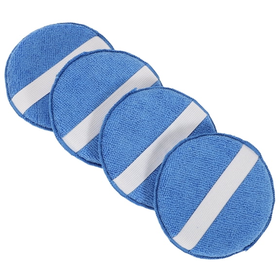 4Pcs 12.5cm Universal Microfiber Polishing Buffing Pad Auto Woolen Buffing Waxing Pad Car Polisher Buffer Drill Attachment Sapphire Blue