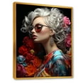 thumbnail image 2 of Designart "Vogue Woman In Vibrant Portrait II" Pop Art Floater Framed Wall Art Prints, 2 of 5