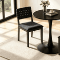 thumbnail image 3 of Ktaxon Mid-Century Modern Dining Table Ser for 2, Round Tulip Dining Table with 2 Soft Padded Side Chairs, 3 Pieces Kitchen Table Set for Small Spaces, Dining Room, Black, 3 of 7
