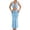 Light Blue, variant on Women's Two Piece Outfits Twist Front Halter Cami Tops and Skirt Summer Set Brown,S