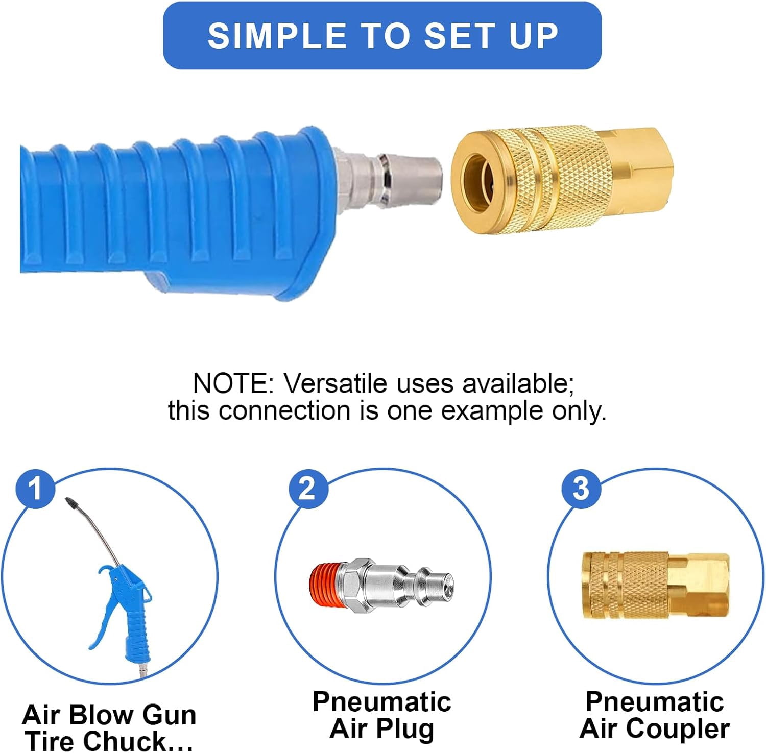 MKEUDQ-Upgraded 25 pcs 1/4" Male NPT Air Hose Fittings Kit, 1/4 inch Quick Connect Air Line Hose Fittings, Pre-coated Connector Plugs for Air Compressor Attachments and Air Tools