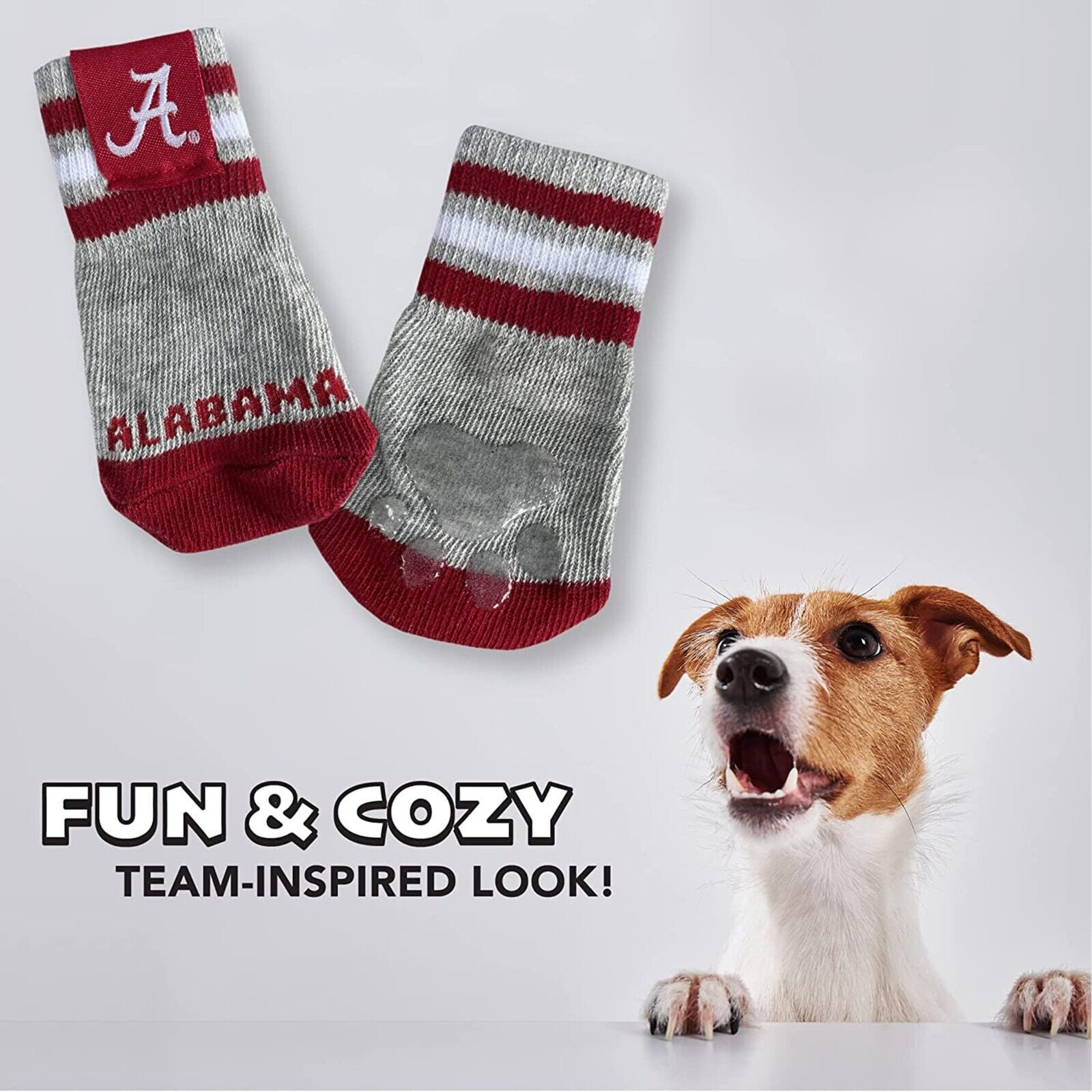NCAA Anti Slip Dog Socks with Elastic Ribbed Top Indoor/Outdoor Paw Protection