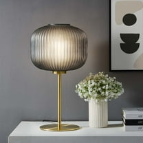 Reprise Glass Sphere Glass and Metal Table Lamp-EEI-5622