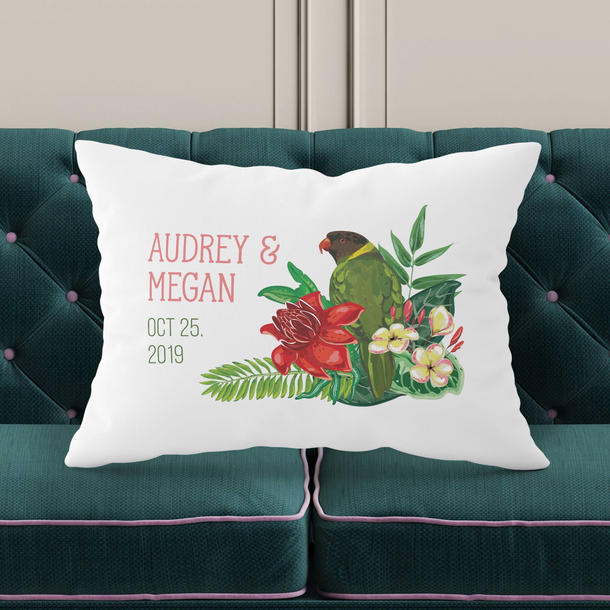 Personalized Wedding Pillow Case for Him and Her