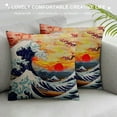 thumbnail image 3 of Nawypu Pillow Cover Japanese Sakura Traditional Oriental The Great Wave of Kanagawa Throw Pillow Decor for Livingroom Couch Bed Decorative Gift, 3 of 5