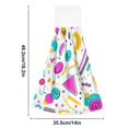 thumbnail image 5 of Yayeee Kitchen Hanging Hand Towels Set of 2 with Loop Bathroom Absorbent Tie Towel, Purple Abstract Shapes, 5 of 6