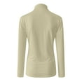 thumbnail image 6 of Rigardu Women Casual Solid Long Sleeve Mock Turtleneck Blouse Tops Slim Fit Stretchy Layer Tee Shirts Khaki + XXL, 6 of 6