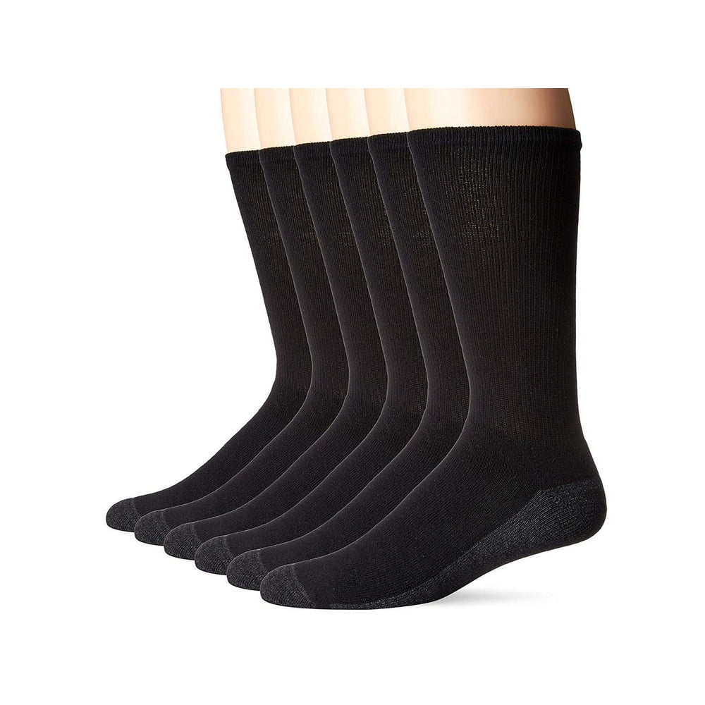 Hanes Hanes Men's ComfortBlend Max Cushion Crew Socks 6Pack, Black