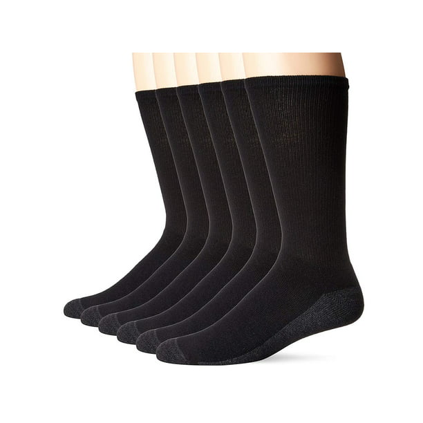 Hanes - Hanes Men's ComfortBlend Max Cushion Crew Socks 6-Pack, Black ...