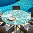 thumbnail image 6 of Turquoise Monstera Deliciosa Round Tablecloth 45-54 Inch Round Fitted Table Cloth with Elastic Edge, Summer Botanical Tropical Waterproof Table Cover Protector for Outdoor Picnic Party Dining, 6 of 9