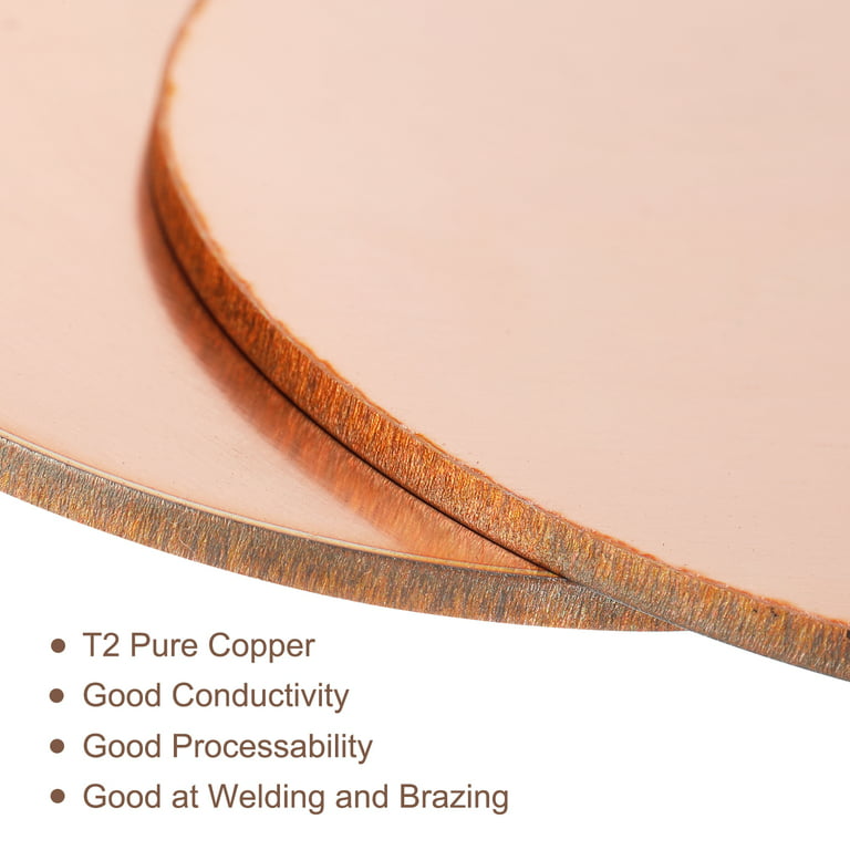 Pure Copper Sheet, 5/8 x 0.04 18 Gauge T2 Copper Metal Round Plate for  Crafts, Electrical Repairs, 5 Pack 