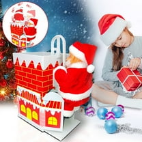 ABPWLY Toys Climbing Chimney Santa Claus Christmas Figurine Ornament with Moving Track and Music for Holiday Decoration Toy
