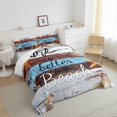 thumbnail image 3 of Manfei Starfish Sealife Bedding Twin Comforter Set, Rustic Farmhouse Down Comforter, Wooden Plank Reversible Duvet Insert, Lightweight Room Decorative, 2pcs, 3 of 8