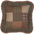 thumbnail image 2 of VHC Brands Primitive Bedding Cinnamon Plaid Cotton Patchwork Square Cover Insert Pillow, Dark Olive Green, 2 of 5