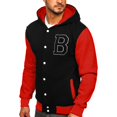 thumbnail image 2 of Vedolay Winter Coats for Men Winter Front Zip Jackets Long Sleeve Overcoats Hooded Coat Clothes Red,2XL, 2 of 5