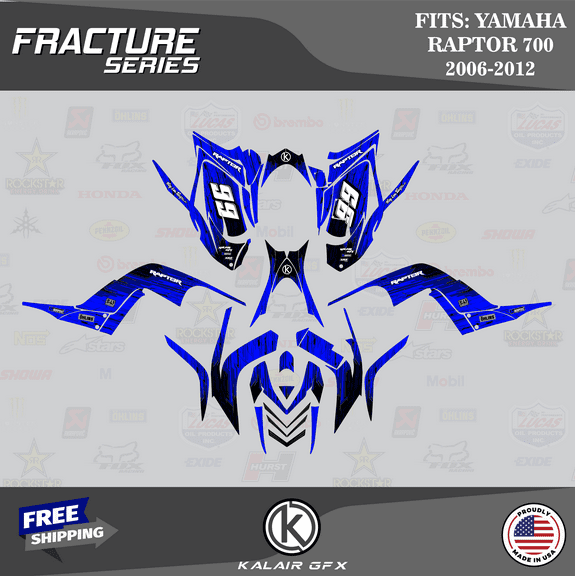 Kalair GFX Graphics Kit for Yamaha ATV RAPTOR 700 Fracture Series