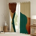 thumbnail image 3 of Manfei Abstract Geometric Desgin Black Out Curtains,Boho Geometric Lines Curtains Pack of 2 (42x63 Each),Green Brown Bedroom Curtains For Teens,Luxury Bedroom Decor, 3 of 6