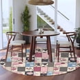 thumbnail image 3 of Round Rugs 8Ft, Pink Blue Spring Floral Round Area Rug Washable Indoor Throw Carpet, Vintage Botanical Flower Large Non Slip Circle Rug for Kids Room RV Home Decor Aesthetic, 3 of 8