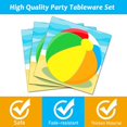 96 Pcs Beach Ball Party Supplies Tableware,Summer Pool Ball Party Plates and Napkins Set,Beach