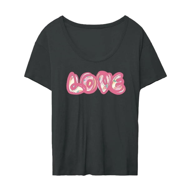 Señora Tops carta impresa moda casual mujer camiseta para el hogar playa mochilero L Yuyangstore Camiseta para mujer