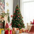 thumbnail image 4 of Costway Arbre de Noël Pré-Éclairé de 6 Pieds avec Pommes de Pin, Baies Rouges et Ornements, 4 of 10