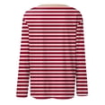 thumbnail image 4 of felwors Womens Shirts Fall Oversized Striped - Long Sleeve Cerwneck Loose Fit Tops 2026 Trendy Comfortable Office & Casual Wear (Red, S), 4 of 5