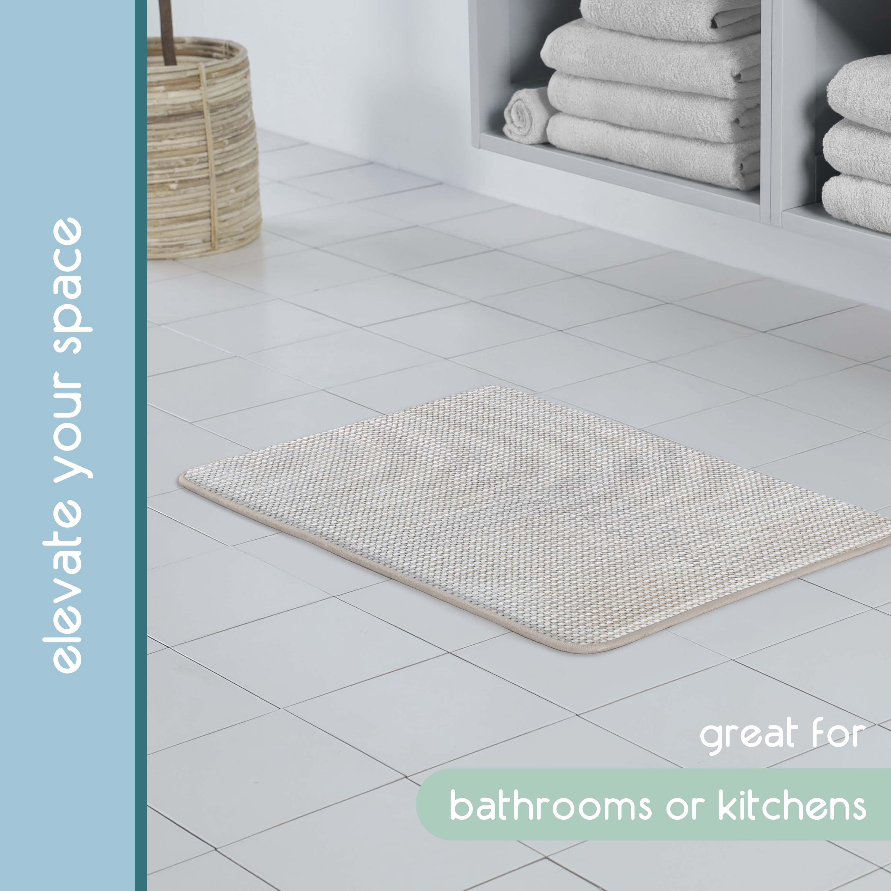 Vellux Bliss Memory Foam Bath Rug, 17" x 24", Sand