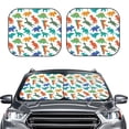 thumbnail image 2 of Goofa Colorful Dinosaur Pattern 2 Piece Car Windshield Sun Shade Foldable | Front Windshield Shade for Sun, Heat and UV Rays | Sunshade for Car Front Window-, 2 of 7
