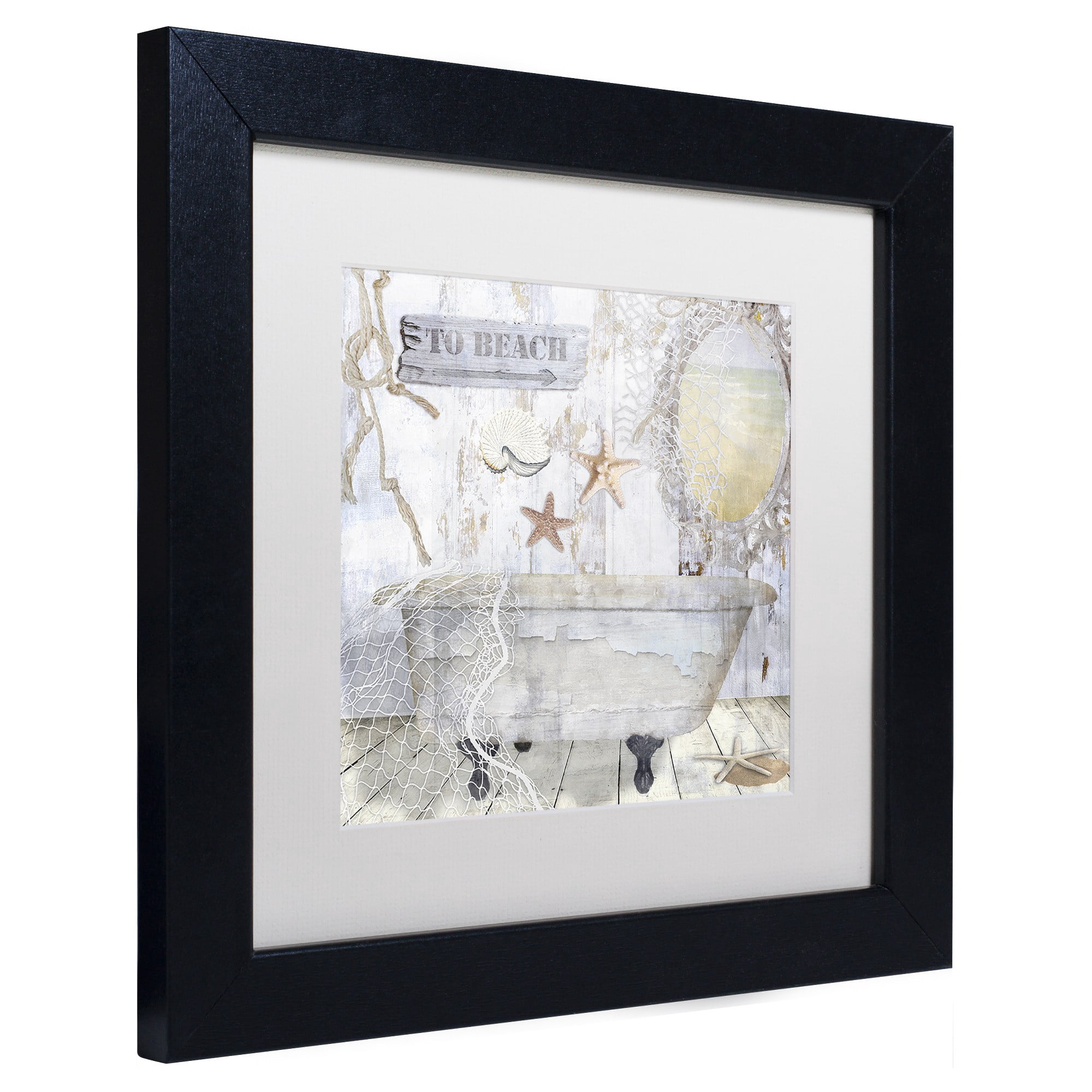 Trademark Fine Art "Beach House I" Canvas Art by Color Bakery, White Matte, Black Frame