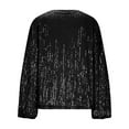 thumbnail image 5 of T Shirts for Women Sequins Tops for Women Black Long Sleeve Sparkly Shirt Glittery Top Women'S Clothing Holiday Outfit, 5 of 5
