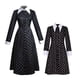 thumbnail image 1 of Vestido de Cosplay de Wednesday Addams para niñas, niños, mujeres adultas, disfraces a juego de la familia Wednesday, ropa gótica negra, fiesta de Halloween 4T (etiqueta 120) Gao Jinjia LED, 1 of 2