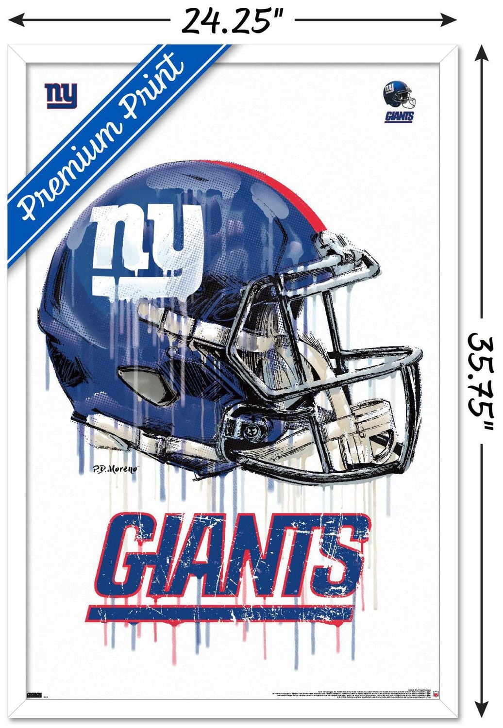 NFL New York Giants - Drip Helmet 20 Wall Poster, 22.375" x 34"