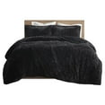 thumbnail image 1 of Ensemble de Housse de Couette en Polyester Shaggy Solide Très Grand en Noir, 1 of 13