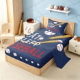 thumbnail image 2 of meiyoeat Eat Sleep Baseball Twin Sheet Setsfor Boys Teens, Sport Baseball Bedding, 3pcs, 1 Flat Sheet, 1 Fitted Sheet and 1 Pillowcase, 2 of 6