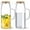 A, variant on 1 Pcs Glass Pitcher with Lid, 1.2L Water Carafe with Handles Hot Cold Beverage Water Jar Glass Jug for Tea Juice Milk Coffee Iced Beverage (E)
