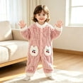 thumbnail image 6 of Maqroz Cute Girls Boys Fuzzy Fleece Snowsuit Winter Warm Romper Long Sleeve Hooded Onesie Outerwear Daily Wear Toddler Clothes with Animal Pockets, 6 of 8
