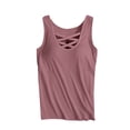 thumbnail image 5 of Tanghaowl Tank Tops for Women, Plus Size Tank Top With Built In Bra Wide Straps Support Comfort Summer Casual Wear Pink XL, 5 of 5